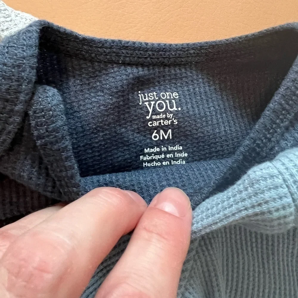 Trio of adorable waffle knit long sleeve onesies - Picture 4 of 5